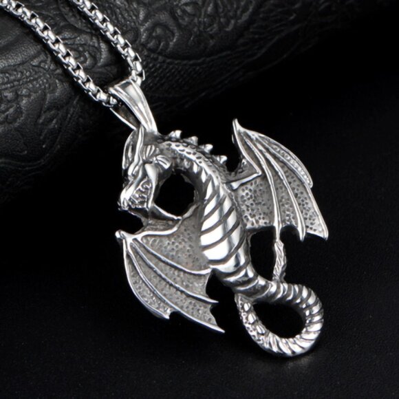 Fashion Flying Dragon Necklace for Men, BL55590014 - Picture 4 of 7